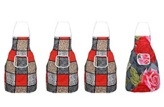 Aazeem Cotton Abstract Kitchen Apron 20″ X 30″ Pack Of 4 With Waterproof Back