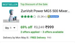 Mixer Grinder (2 Jars) at ₹ 999.