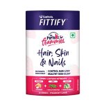 Saffola Fittify The Perfekt Gummies | Hair, Skin & Nail | 60 Gummies | For Adults & Kids | Nutrients Like Vitamin E, Zinc & Folate Helps In Hair Loss & Skin Glow | Strawberry Flavour