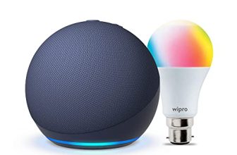 All-New Echo Dot (5Th Gen, Blue) Combo With Wipro 9W Led Smart Color Bulb