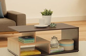 Green Soul Allure Coffee Table – Center Table Engineered Wood – Gold Cherry Color And Suede Finish – 1 Surface Top And 2 Shelves – Easy Assembly And 3-Year Warranty