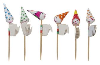 Fackelmann Wood 6 Clown Picks, Standard, Multicolor