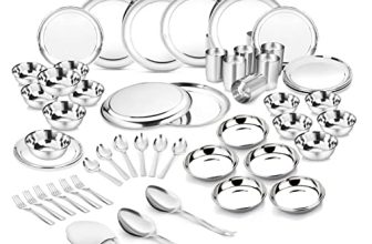 Classic Essentials Stainless Steel Dinner Set Of 51 Pcs | Kitchen Set For 6 People | Heavy Gauge
