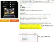 Laptop Loot DealsExtra ₹47,750 off on Acer Gaming LaptopsHere’s how₹20000 as an exchange bonus₹26000 via any prepaid method (incl. UPI)₹1750 via SBI CCLaptop 1 with Intel i7 Laptop 2 with Intel i9