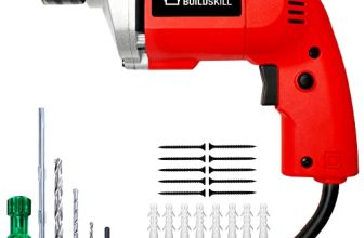 Buildskill Bed1100Redc1 10Mm Impact Drill Machine Combo With Drill Bits, Screwdriver, Chuck Key, Powerful Motor, 350W,2800Rpm,Dual Mode Switch, Variable Speed For Drilling Wood, Steel & Masonry (Red)