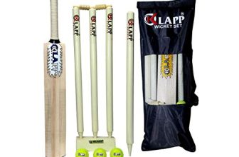 Klapp Popular Willow Cricket Kit With Three Ball, Four Wicket For Boys And Youth (Bat Size:3 ; Off White)