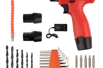 Agaro Cd 2102 Cordless Screw Driver/Drill, 12 Volts, 2 Speed, Forward And Reverse, Extra 32 Accessories, Battery,Adapter, Home Diy And Professional Use, Red & Black