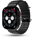 Pebble Crest 2.02″Infinite Display,Rugged Design,Bt Calling,Rotating Crown,Health Suite Smartwatch(Black Strap, Free Size)