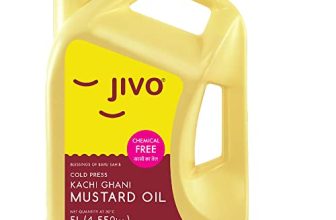 Jivo Premium Cold Pressed Kachi Ghani Pure Mustard Oil, 5 Litre | Healthy Cooking Oil For Daily Use |