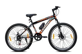 Leader Beast 26T Multispeed (7 Speed) Mountain Bike With Front Suspension & Dual Disc Brake – Matt Black/Sea Green. Ideal For 12 + Years (Frame: 18 Inches)