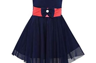 Aarika Baby Girl’S Net A-Line Knee-Long Dress (Fk-123_Dark Blue_9-12 Months)