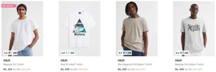 Myntra : Flat 50-60% Off On H&M Men Clothing Masterlink : Tshirts : Trousers/Joggers : Shorts : Overshirt/Shacket/Cordruoy Shirts : Women’s Clothing 70% Off : Boys : Girls :