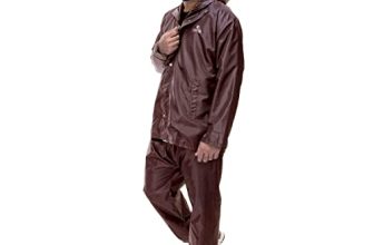 The Clownfish Rain Coat For Men Waterproof Raincoat With Pants Polyester Reversible Double Layer Rain Coat For Men Bike Rain Suit Rain Jacket Suit Inner Mobile Pocket With Storage Bag (Brown Xxxl)