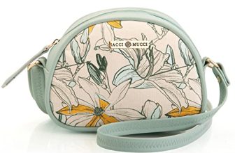 Sacci Mucci Women’S Rainbow Sling Bag, Handmade Bags For Females – 100% Vegan Leather And Coated Duck Canvas Fabric, Lightweight And Durable