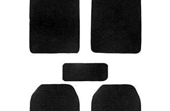 Kingsway Carpet Style Anti Slip Car Floor Foot Tray Mats Universal Use For Nissan Sunny, Model Year : 2014 Onwards, Color : Black, Complete Set Of 5 Piece – Premium Series
