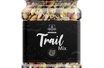 Organic Box 100% Natural And Premium Healthy Trail Mix – Almonds | Cashew | Raisins | Black Raisins | Pumpkin | Sunflower | Flax Seeds | Healthy Snack | Nuts And Dry Fruits (Jar Pack) (500 Gram)