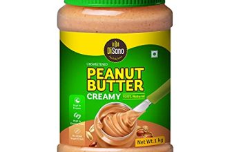 Disano Peanut Butter, All Natural, Creamy, Unsweetened, 30% Protein, Gluten Free, Non Gmo, 1Kg