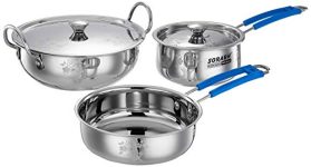 Sorabh Scsp-5 Stainless Steel Cookware Plain For Home And Kitchen (Set Of 5)