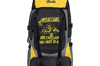 Trunkit Waterproof Travelling Trekking Hiking Camping Bag Backpack Series 55 Litres Mt Calling Rucksack With Rain Cover (Yellow)