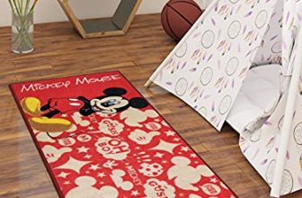Athom Living Disney Mickey Mouse Polyester Runner Carpet – 24X54, Red