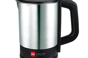 Cello Stainless Steel Quick Boil 900 Electric Kettle, 1 Ltr, Black & Silver