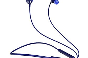Boat Rockerz 245V2 Bluetooth Wireless In Ear Earphones With Upto 8 Hours Playback, 12Mm Drivers, Ipx5, Magnetic Eartips, Integrated Controls And Lightweight Design With Mic (Navy Blue)