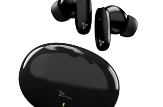Syska Sonic Buds Ieb800 True Wireless Earbuds With Ultra Sync Technology, 30Hr Play Backtime, Smooth Touch Control, Ipx4 Water Resistant (Jet Black, Made In India)