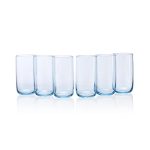 Pasabahce Iconic Glass From House Of Pasabahce The Original Pasabahce From Turkey, Blue Transparent Iconic Glasses, 365 Ml In Set Of 6 Pcs, Perfect Fit For Water/Juice.