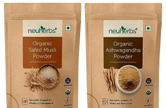 Neuherbs Organic Safed Musli + Ashwagandha Powder (200G) | Herbal Combo For Strength & Stamina Booster, Support For Stress, Mental Calmness & Anxiety Issues