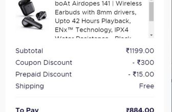 boAt Airdopes 141 at ₹884 Apply Code : TAKE300+ Pay via UPI for ₹15 Discount