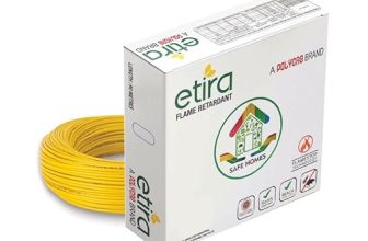 Polycab Etira Flame Retardant House Wire Pvc Insulated Copper Cable Electric Wire (1 Sqmm, Yellow, 90M)