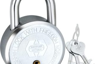 Harrison T-26/Bcp-0272_Pk 10 Steel 5 Levers Padlock With 3 Keys Each| Silver Finish| Round| Iron Padlock | Used For Travelling, Iron Grills| Pack Of 10