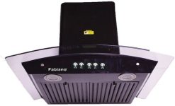 Fabiano Curl-90-Pb-Bk Wall Mounted Chimney(Black 1200 Cmh)