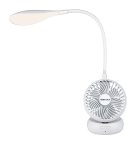 Bajaj Airlight 85 Mm Personal Rechargeable Fan With Task Lighting |8 W Table Fan| 360-Degree Table Lamp| 3-6 Hours* Battery Backup| Silent Operation| Usb Charging Fan| 1-Yr Warranty White