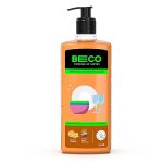 Beco Eco-Friendly Dishwash Liquid 750 Ml, Coconut Based Surfactants With Orange Extracts, 100% Natural