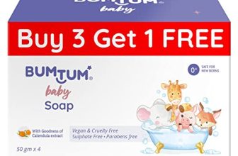 Bumtum Baby Soap With Goodness Of Calendula Extractparabens Free Vegan& Cruelty Free 50Gm Pack Of 4