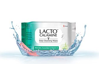 Lacto Calamine Daily Cleansing Face Wipes With Aloe Vera, Cucumber And Vitamin E (25 Wipes) Pack Of 1