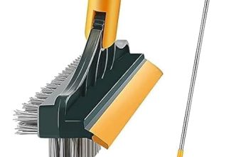 Wazdorf Bathroom Cleaning Brush With Wiper Tiles Cleaning Brush Floor Scrub Bathroom Brush With Long Handle 120° Rotate Bathroom Floor Cleaning Brush Home Kitchen (3 In 1)