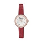 Emporio Armani Women’S Two-Hand Watch, Red Leather Glitz