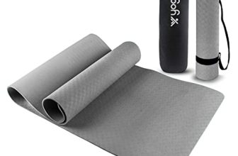 Yogarise Yoga Mat For Men And Women, Premium Exercise Mat For Home Workout, Anti Slip Yoga Mat Workout, Gym Mat For Workout At Home With Bag And Strap (Grey, 4Mm)
