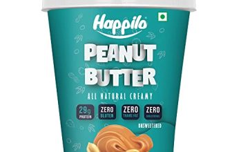 Happilo All Natural Unsweetened Peanut Butter Creamy 1Kg, Protein Rich, Roasted Peanuts, No Added Sugar