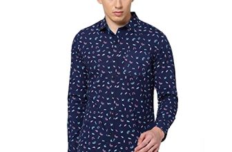 Lee Men’S Printed Slim Fit Shirt (Lmsh002309_Blue