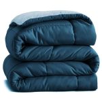 Bsb Home Microfibre All Season/Ac/Summer Solid Reversible Double Bed Comforter Blanket | Blanket | Dohar | Duvets – (220 Gsm, Aqua And Blue)