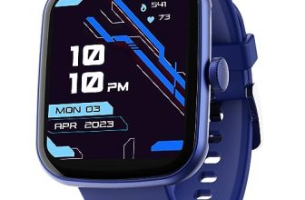 Boat Wave Style Smart Watch With 1.69″ Square Hd Display, Diy Watch Face Studio, Coins,Hr & Spo2 Monitoring,7 Days Battery Life, Crest App Health Ecosystem, Multiple Sports Modes(Deep Blue)