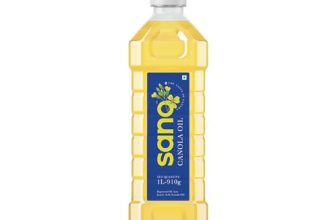 Sano Canola Oil Healthy Cooking Oil For Daily Use|Recommended By For All Type Of Cuisines|Lowest In Saturated Fat- 1L (Pack Of 1)