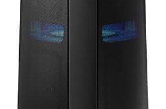 Samsung {Mx-T70/Xl} Sound Tower High Power Audio, Floor Standing Speaker, Bi-Directional Sound, Water Resistant, Party Lights, Bluetooth Multi-Connection, Usb Music Playback (Black)