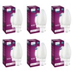 Philips Led Deco White 0.5W Glass Candle (Pack Of 6)