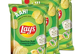 Lay’S Potato Chips – American Style Cream & Onion Flavour, 90G/100G/104G(Pack Of 3) (Weight May Vary)
