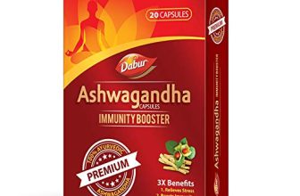 Dabur Ashwagandha Capsules Immunity Booster – 20 Capsules | 100% Ayurvedic | Relieves Stress & Increases Stamina | Immunity Booster