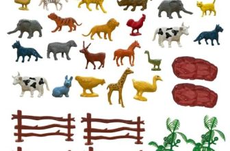 Graphene Animal Figure Toy Set Of 31 Pcs|Farm & Jungle Animal Figure Playsets With Artificial Tree & Fencing|Birthday & Return Gifts|Learning Educational Animal Toyset For Kids